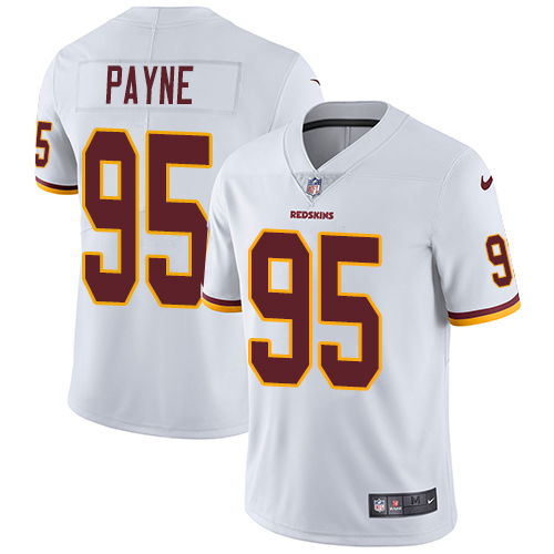 Nike Redskins #95 Da'Ron Payne White Men's Stitched NFL Vapor Untouchable Limited Jersey - Click Image to Close